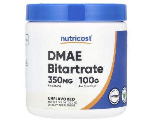 Nutricost, DMAE Bitartrate, Unflavored, 3.6 oz (100 g) Nutricost, DMAE Bitartrate, Unflavored, 3.6 oz (100 g)