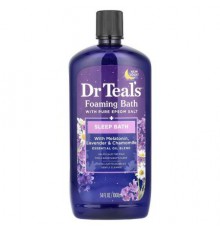 Dr. Teal's, Foaming Bath With Pure Epsom Salt, With  Melatonin, Lavender & Chamomile, 34 fl oz (1,000 ml)