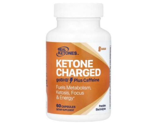 Real Ketones, Ketone Charged, goBHB Plus Caffeine, 60 Capsules Real Ketones, Ketone Charged, goBHB Plus Caffeine, 60 Capsules