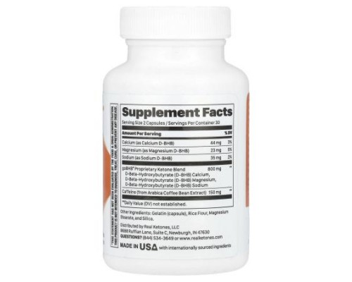 Real Ketones, Ketone Charged, goBHB Plus Caffeine, 60 Capsules Real Ketones, Ketone Charged, goBHB Plus Caffeine, 60 Capsules