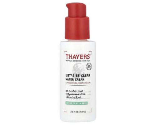 Thayers, Let's Be Clear Water Cream, Fragrance-Free, 2.5 fl oz (75 ml)