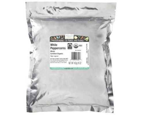 Frontier Co-op, Organic Whole White Peppercorns, 16 oz (453 g)