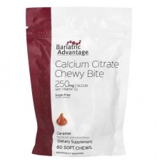 Bariatric Advantage, Calcium Citrate Chewy Bite, Sugar-Free, Caramel, 60 Soft Chews