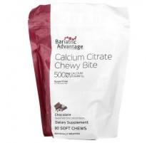 Bariatric Advantage, Calcium Citrate Chewy Bite, Sugar-Free, Chocolate, 90 Soft Chews