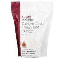 Bariatric Advantage, Calcium Citrate Chewy Bite, Sugar-Free, Caramel, 90 Soft Chews