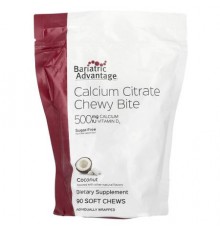 Bariatric Advantage, Calcium Citrate Chewy Bite, Sugar-Free, Coconut, 90 Soft Chews