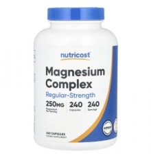 Nutricost, Magnesium Complex, Regular-Strength, 250 mg, 240 Capsules