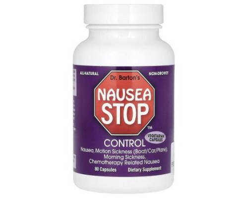 Dr. Barton's, Nausea Stop Control, 80 Capsules Dr. Barton's, Nausea Stop Control, 80 Capsules