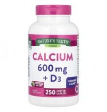 Nature's Truth, Calcium + D3, 250 Coated Caplets
