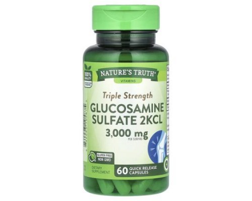 Nature's Truth, Triple Strength Glucosamine Sulfate 2KCL, 60 Quick Release Capsules (1,000 mg per Capsule)