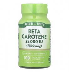 Nature's Truth, Beta Carotene, 7,500 mcg (25,000 IU), 100 Quick Release Softgels