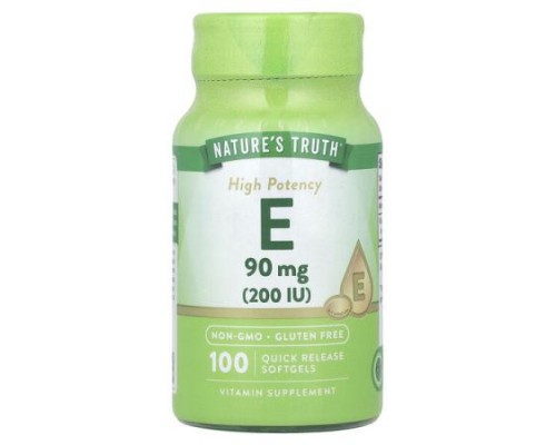 Nature's Truth, Vitamin E, High Potency, 90 mg (200 IU), 100 Quick Release Softgels