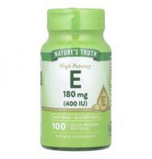 Nature's Truth, Vitamin E, High Potency , 180 mg (400 IU), 100 Quick Release Softgels