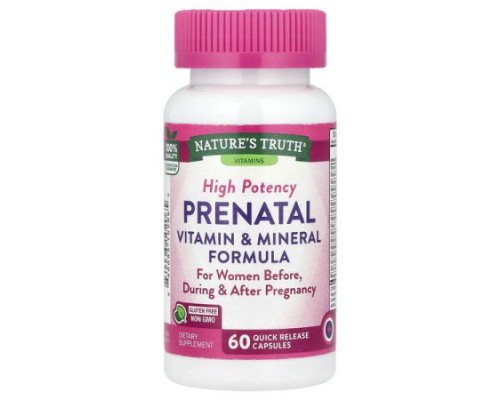 Nature's Truth, High Potency Prenatal Vitamin & Mineral Formula, 60 Quick Release Capsules Nature's Truth, High Potency Prenatal Vitamin & Mineral Formula, 60 Quick Release Capsules