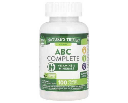 Nature's Truth, ABC Complete Multivitamin, 100 Coated Caplets