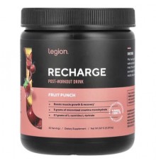 Legion Athletics, Recharge, Post-Workout Drink, Fruit Punch, 0.59 lbs (267 g)
