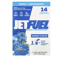 GAT, JetFuel®, Energy + Performance, Energy Sticks, Blue Raspberry, 14 Stick Packs, 0.26 oz (7.35 g) Each