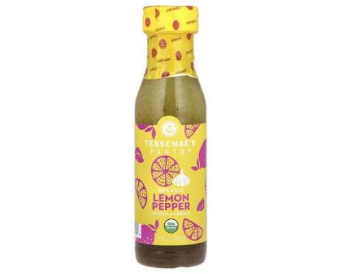 Tessemae's, Pantry, Organic Dressing & Marinade, Lemon Pepper, 10 fl oz (296 ml)
