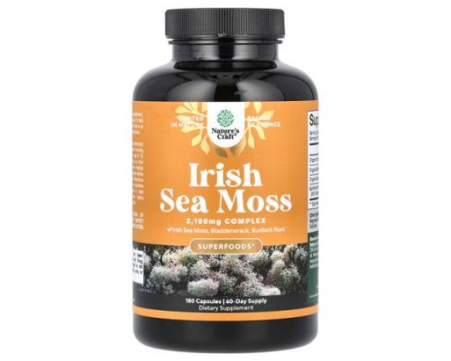 Nature's Craft, Irish Sea Moss, 180 Capsules