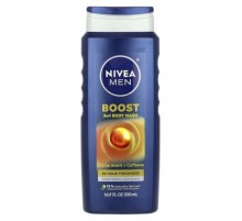 Nivea, Men, Boost 3-In-1 Body Wash, Citrus Scent + Caffeine, 16.9 fl oz (500 ml)