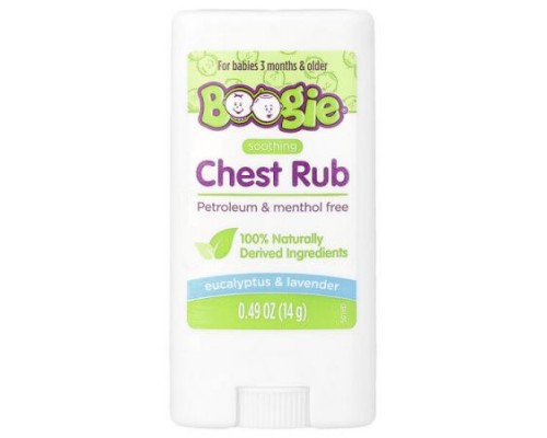 Boogie Wipes, Soothing Chest Rub, For Babies 3 Months & Older, Eucalyptus & Lavender, 0.49 oz (14 g)