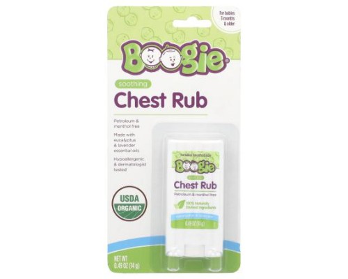 Boogie Wipes, Soothing Chest Rub, For Babies 3 Months & Older, Eucalyptus & Lavender, 0.49 oz (14 g)