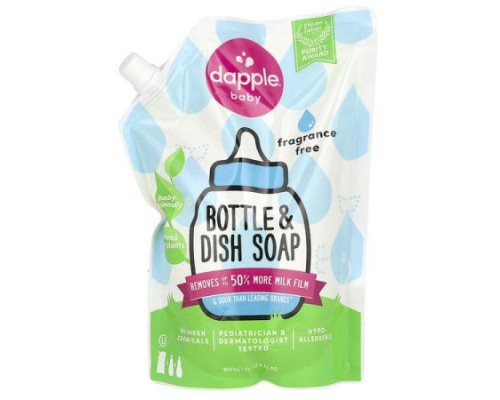 Dapple Baby, Bottle & Dish Soap Refill, Fragrance Free, 33.8 fl oz (1 L) Dapple Baby, Bottle & Dish Soap Refill, Fragrance Free, 33.8 fl oz (1 L)