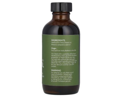 Pure Body Naturals, Neem Oil, 4 fl oz (118 ml) Pure Body Naturals, Neem Oil, 4 fl oz (118 ml)