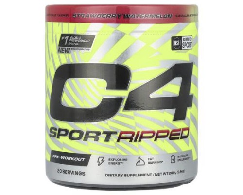 C4 / Cellucor, C4® Sport Ripped, Pre-Workout, Strawberry Watermelon, 9.9 oz (280 g)