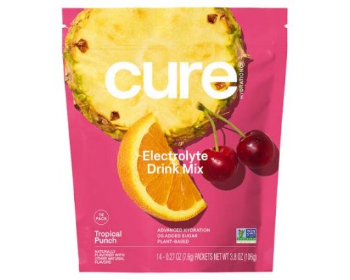 Cure Hydration, Electrolyte Drink Mix, Tropical Punch, 14 Packets, 0.27 oz (7.6 g) Each