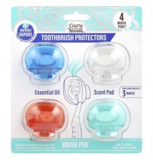 GuruNanda, Toothbrush Protectors, 4 Brush Pods