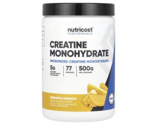 Nutricost, Performance, Creatine Monohydrate, Pineapple Mango, 1.1 lb (500 g)