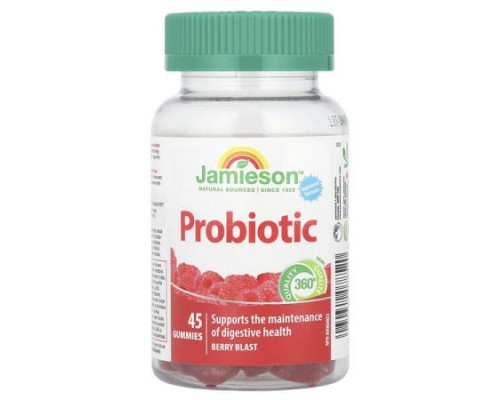 Jamieson Vitamins, Probiotic Gummies, Berry Blast, 1 Billion CFU, 45 Gummies