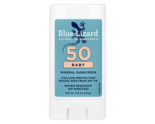 Blue Lizard Australian Sunscreen, Baby Mineral Sunscreen Stick, SPF 50, 0.5 oz (14 g) Blue Lizard Australian Sunscreen, Baby Mineral Sunscreen Stick, SPF 50, 0.5 oz (14 g)