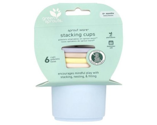 Green Sprouts, Sprout Ware® Stacking Cups, 6+ Months, Multicolor, 6 Cups Green Sprouts, Sprout Ware® Stacking Cups, 6+ Months, Multicolor, 6 Cups
