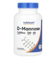 Nutricost, D-Mannose, 120 Capsules (500 mg per Capsule)