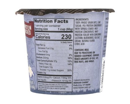 Kodiak Cakes, Oatmeal Power Cup™, Blueberries & Cream, 2.12 oz (60 g) Kodiak Cakes, Oatmeal Power Cup™, Blueberries & Cream, 2.12 oz (60 g)