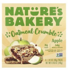 Nature's Bakery, Oatmeal Crumble, Apple, 6 Packs, 1.41 oz (40 g) Each