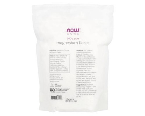 NOW Foods, Solutions, Magnesium Flakes, 26.5 oz (750 g)