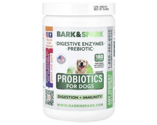 Bark&Spark, Probiotics For Dogs, Bacon, 180 Soft Chews, 15.2 oz (432 g) Bark&Spark, Probiotics For Dogs, Bacon, 180 Soft Chews, 15.2 oz (432 g)