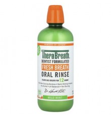 TheraBreath, Fresh Breath Oral Rinse, Mild Mint , 33.8 fl oz (1 l)