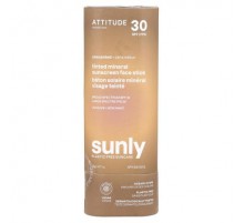 ATTITUDE, Tinted Mineral Sunscreen Face Stick, SPF 30, Unscented, 0.7 oz (20 g)