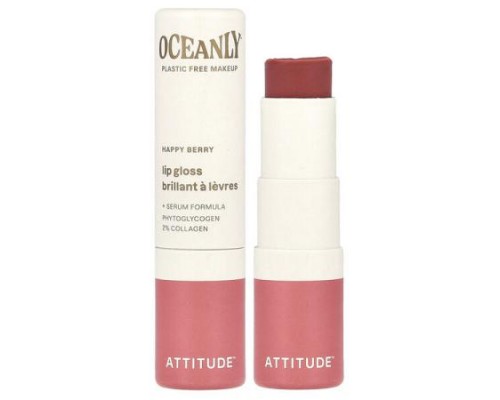 ATTITUDE, Oceanly™, Lip Gloss, Happy Berry, 0.12 oz (3.4 g) ATTITUDE, Oceanly™, Lip Gloss, Happy Berry, 0.12 oz (3.4 g)