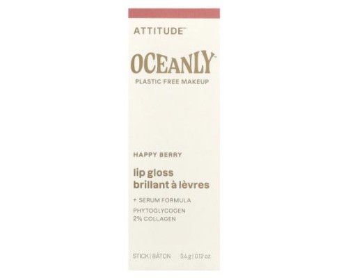 ATTITUDE, Oceanly™, Lip Gloss, Happy Berry, 0.12 oz (3.4 g) ATTITUDE, Oceanly™, Lip Gloss, Happy Berry, 0.12 oz (3.4 g)