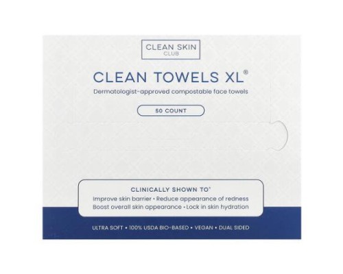 Clean Skin Club, Clean Towels XL®, 50 Count Clean Skin Club, Clean Towels XL®, 50 Count