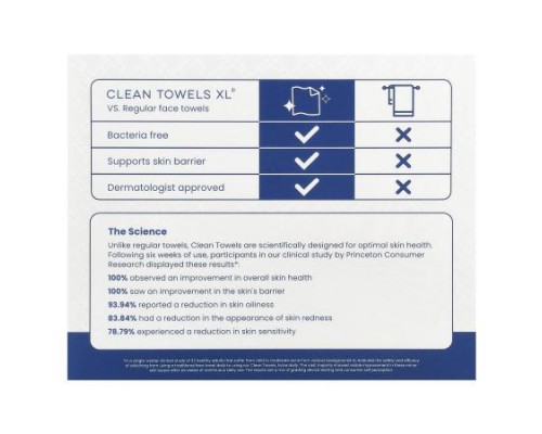 Clean Skin Club, Clean Towels XL®, 50 Count Clean Skin Club, Clean Towels XL®, 50 Count