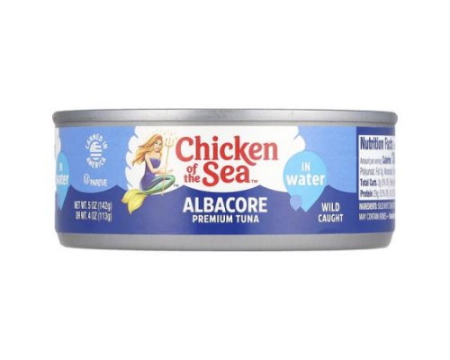 Chicken of the Sea, Albacore Premium Tuna in Water, Wild Caught, 5 oz (142 g) Chicken of the Sea, Albacore Premium Tuna in Water, Wild Caught, 5 oz (142 g)