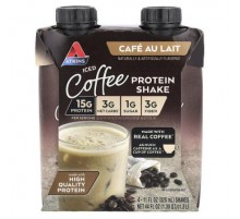 Atkins, Iced Coffee Protein Shake, Cafe Au Lait, 4 Shakes, 11 fl oz (325 ml) Each