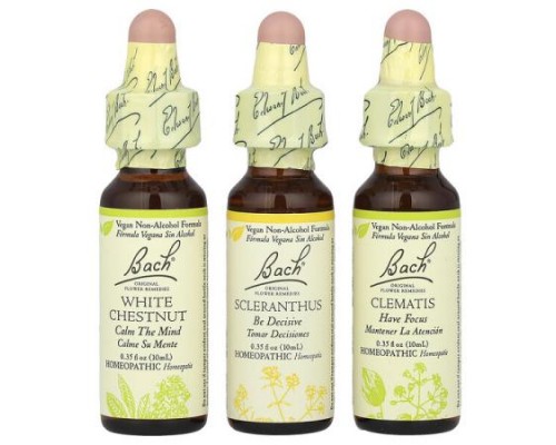 Bach, Original Flower Remedies, Focus Kit, Clarity of Mind, 3 Droppers, 0.35 fl oz (10 ml) Each Bach, Original Flower Remedies, Focus Kit, Clarity of Mind, 3 Droppers, 0.35 fl oz (10 ml) Each