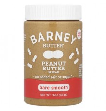 Barney Butter, Peanut Butter Spread, Bare Smooth, 16 oz (454 g)